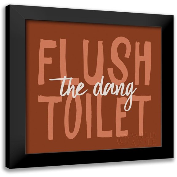 Wild Apple Portfolio 12x12 Black Modern Framed Museum Art Print Titled - Bathroom Advice III Brown