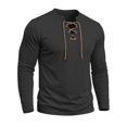 thumbnail image 5 of Tisuna Men Long Sleeve T-Shirts Cozy V Neck Tops Men Solid Tee Shirts For Sport Workout Size L, 5 of 8
