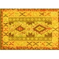 thumbnail image 1 of Ahgly Company Machine Washable Indoor Rectangle Abstract Yellow Contemporary Area Rugs, 7' x 9', 1 of 4