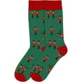 thumbnail image 2 of BambooMN Men's Christmas Crew Socks - Cotton Novelty Holiday Designs - Nutcracker - 2 Pairs, 2 of 6