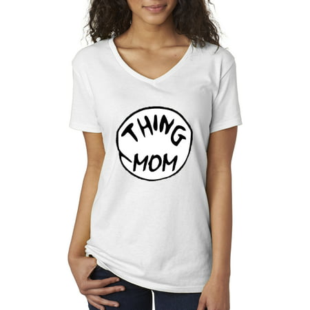 New Way 219 - Women's V-Neck T-Shirt Thing Mom Dr (Best Thing For Pinched Nerve In Neck)