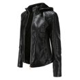 thumbnail image 4 of Winter Warm Women Short Coat Leather Jacket Zipper Tops Overcoat Outwear Womens Tall Jacket Womens Fall Womens Jacket Lamp Jacket Womens Lightweight Jacket for Work No Kvetching Falls Jacket Womens, 4 of 8
