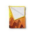 thumbnail image 2 of Animal Soft Flannel Fleece Throw Blanket, Dramatic View of Many Horse Running and Sunset Tangerine Colors Graphic, Cozy Plush for Indoor and Outdoor Use, 70" x 90", Marigold and Maroon, by Ambesonne, 2 of 5