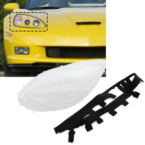 ZS Car Front Right Headlamp Headlight Lens Cover with Gaskets For Chevrolet Corvette C6 2005-2013