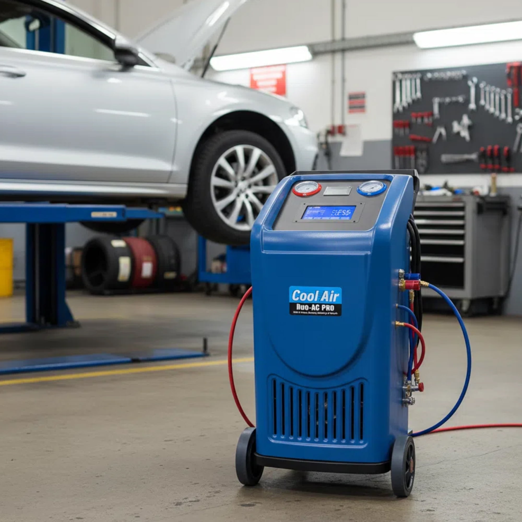 LAUCO Cool Air Duo-AC Machine PRO, Professional Automotive AC Recovery, Recharge & Recycling Machine | Full-Automatic Dual Refrigerant Service Station with 7-Inch Touch Screen - 87273