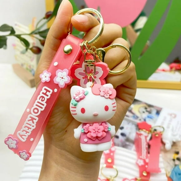 Anime Kawaii Sanrio Hello Kitty Holder Key Chain Car Keyring Phone Bag Hanging Jewelry Kids Gifts