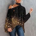 thumbnail image 1 of Pntutb, camisa informal para mujer, manga larga, cuello Halter, hombros descubiertos, blusa holgada con estampado de Polluer, tops Pntutb Pntutb-4245, 1 of 5