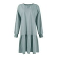 thumbnail image 4 of Robe Chandail à Manches Longues Automne 2025 pour Femmes Col Rond Patchwork Côtelé Robe Décontractée Mini Robes, 4 of 6