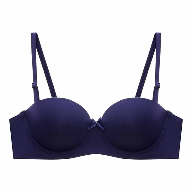 Aayomet Push Up Bras for Women Lightly Lined Comfort Bra Everyday Underwear  (Blue, 34) 