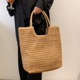 thumbnail image 2 of Sac à Main pour Femme en Paille Tressée Été Plage Mode Fourre-Tout Vacances Sacs de Magasinage Sac à Main, 2 of 7