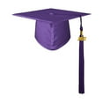 thumbnail image 3 of opvise Graduation Hat Unisex Decorative Polyester Adult Graduation Tassel Cap for Bachelor Purple, 3 of 8