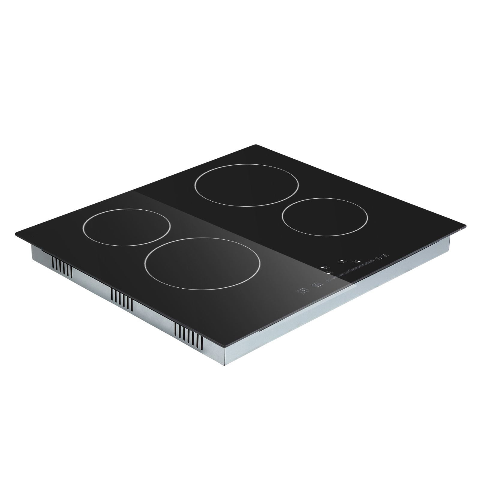 23.2" x 20.5" Built-in Electric Stove Top, 240V Glass Radiant Cooktop with 4 Burners, Sensor Touch Control, Timer & Child Lock, 9 Power Levels for Simmer, Steam, Slow Cook & Fry