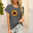 thumbnail image 2 of Women's Short Sleeve Shirts Sunflower Pattern Dressy Casual Summer Tops 2025 Trendy Blouses Cute T-Shirts Outfits Clothes, 2 of 6