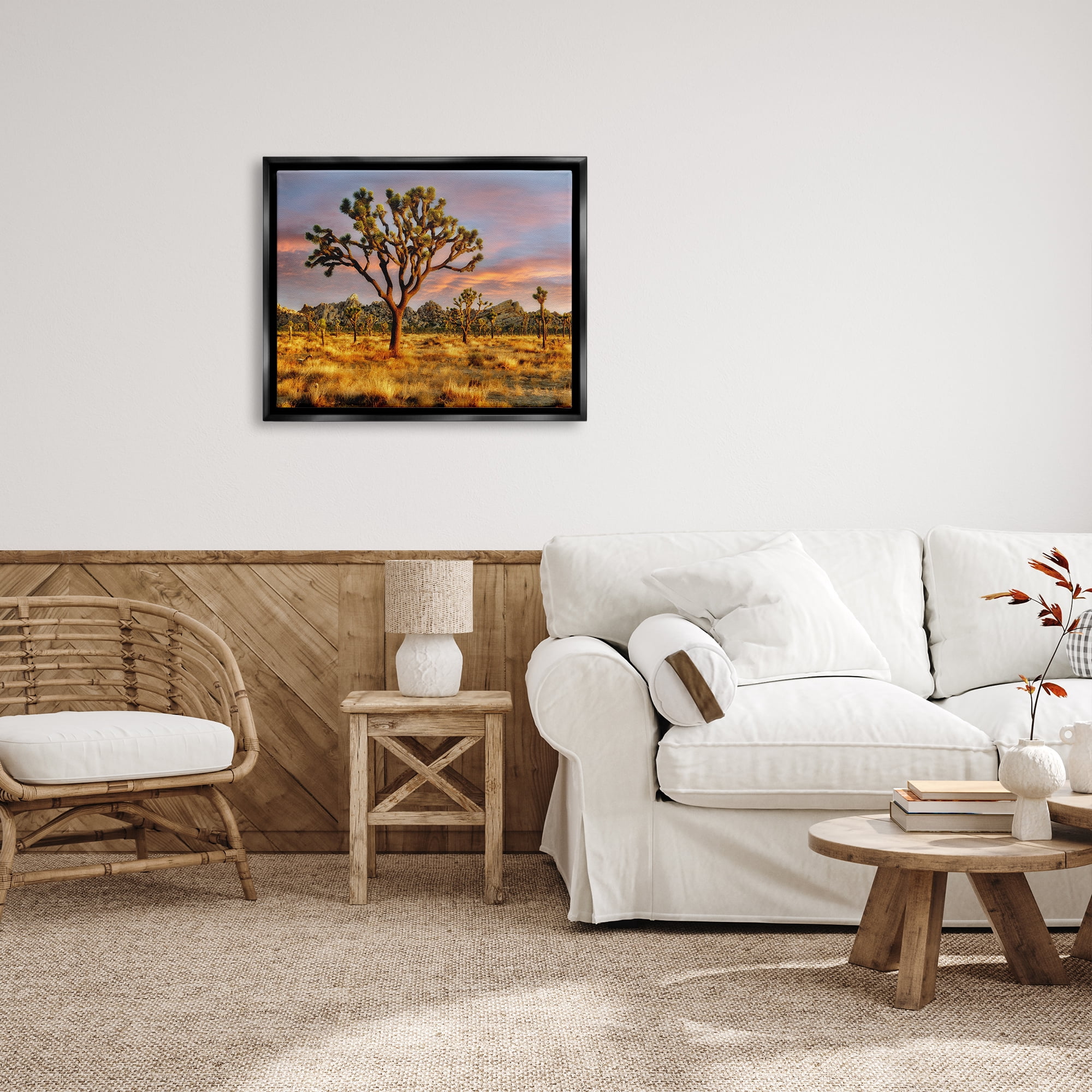 Stupell Industries Savanna Trees Photography Nature Photography Black Floater Framed Art Print Wall Art, 31 x 25