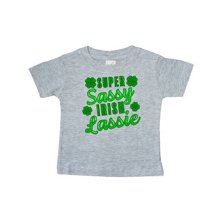 

Inktastic Super Sassy Irish Lassy with Green 4 Leaf Clovers Gift Baby Boy or Baby Girl T-Shirt