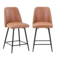 thumbnail image 5 of Jofran Maddox Mid-Century Modern Faux Leather Upholstered Counter Height Barstool (Set of 2), 5 of 8