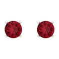 thumbnail image 3 of Clara Pucci 0.5 ct Brilliant Round Cut Solitaire Studs VVS1 Genuine Conflict free Red Ruby Solid 14K White Gold Designer Everyday Earrings Screw back, 3 of 5