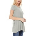 thumbnail image 2 of Women's Casual Short Sleeve Relaxed Fit Round Neck Side Pockets Tunic Top, 2 of 4