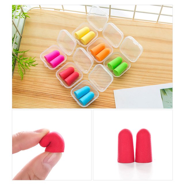 pitrice 10 Paires de Bouchons d'Oreilles Colorés, Réduction de Bruit, Protection des Oreilles en Mousse Douce, Accessoires d'Apprentissage