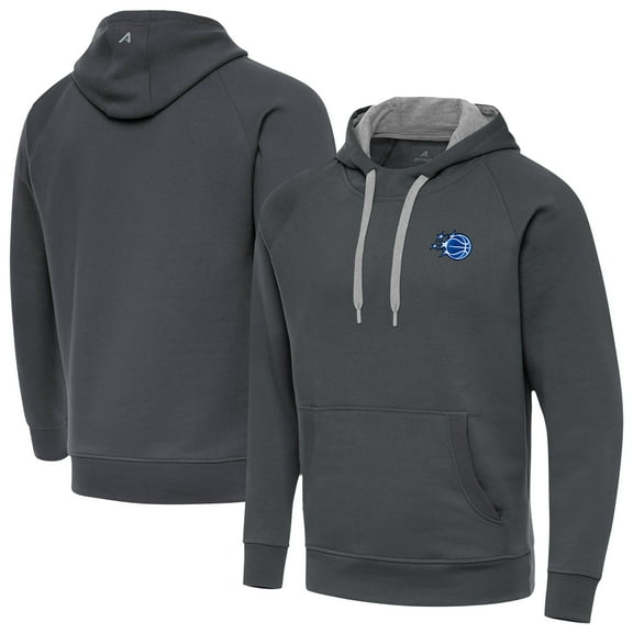 Men's Antigua Charcoal Orlando Magic New Logo Victory Pullover Hoodie
