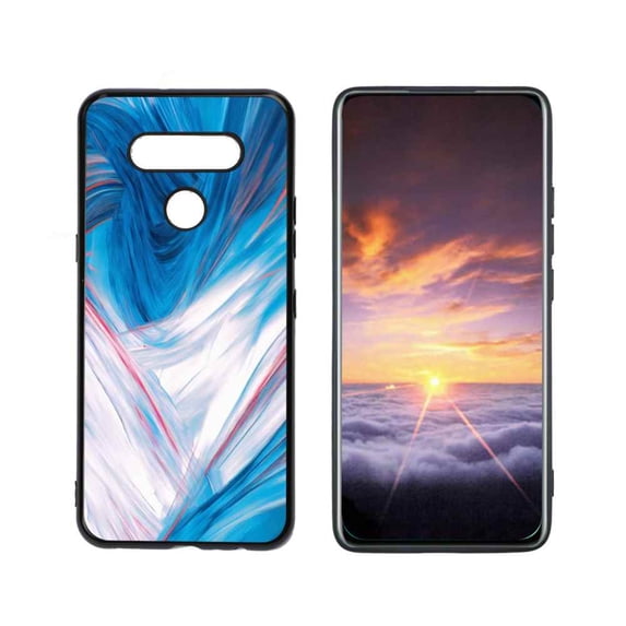 Compatible with LG Q51 Phone Case, Abstraction 19 Case Men Women, Flexible Silicone Shockproof Case for LG Q51