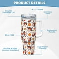 thumbnail image 5 of Fuzoiu Turkey And Thanksgiving2 Print 40OZ Ice Bully Stainless Steel Insulated Cup with Handle and Straw - Perfect for Travel and Sports, 5 of 8