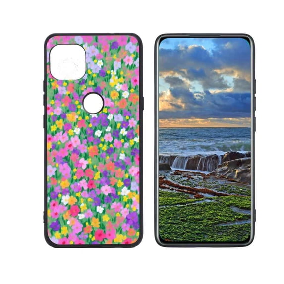 Compatible with Moto One 5G Ace Phone Case, Little-Flowers-84 Case Men Women, Flexible Silicone Shockproof Case for Moto One 5G Ace