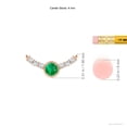 thumbnail image 3 of ANGARA Natural Vintage Inspired Emerald and Diamond Curved Bar Pendant in 14K Rose Gold for Women (Size-4mm) | May Birthstone, Birthday, Anniversary, Jewelry Gift for Women | Natural Emerald Necklace, 3 of 7