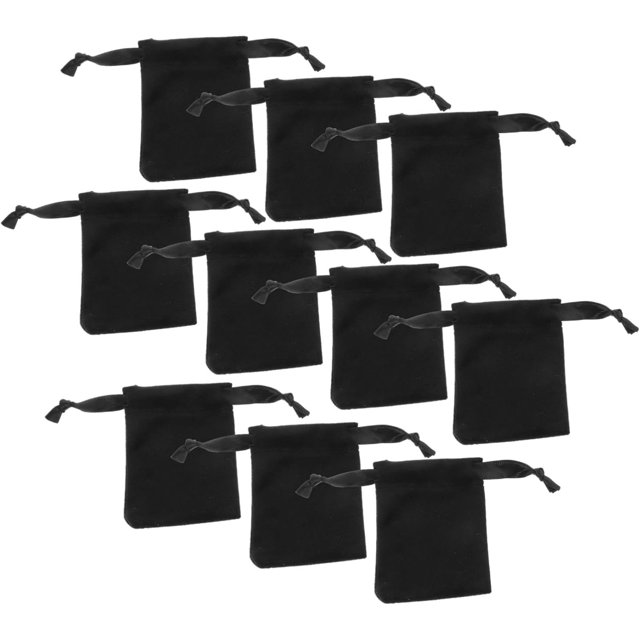 10 Pack Velvet Storage Bags Bags Jewelry Velvet Bags Drawstring Bags Small Earring Bags Small Drawstring Bags Drawstring Bags Party Snack Bags Portable Bags Black Black Drawstring Bags 10 Pack Ve