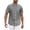 Gray, variant on Mens Banded Collar Dress Shirts Casual Short Sleeve Button Down Collar Shirt Solid Casual Summer Beach Vacation Tops