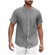 thumbnail image 2 of pstuiky camisetas para hombre, Camiseta deportiva informal de verano para hombre, de manga corta, con botones y color liso camisas casuales para hombre xxl, 2 of 6