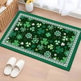 thumbnail image 2 of Green Large Area Rugs for Bedroom Living Room, Soft Non Slip Carpet Bedside Rug, St. Patrick's Day Shamrock Spring Checkered Rectangular Floor Cover Kitchen Accent Rug 2'x3' for Dining Room/Office, 2 of 9