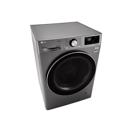 LG - 2.4 Cu. Ft. Compact Smart Front Load Washer with Built-In Intelligence - Graphite steel