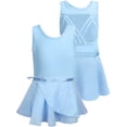 thumbnail image 3 of WIBACKER 3-10Y Kid Girls Sparkly Dance Leotard with Skirt Hi-Low Shiny Ballet Dance Dresses Gymnastics Suit, 3 of 14