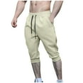 thumbnail image 3 of Avtoify Man Solid Color Casual Pocket Drawstring Sports Mens Shorts Capris Pants, 3 of 6