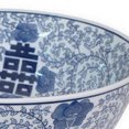 thumbnail image 2 of Zovi 14 Inch Bowl, Blue Flower Print, Round Top Shape, Ceramic White Finish, 2 of 2