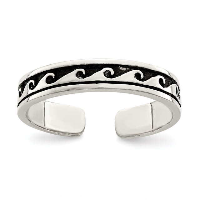 925 Sterling Silver Vintage Réglable Orteil Anneau Ouvert Midi