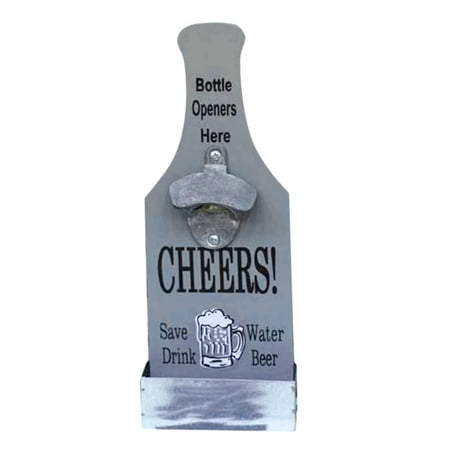 

3 Styles WELCOME / CHEERS ! Shabby Wooden Bottle Shaped Wall Mounted Bottle Opener ing Beer Opener