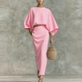 thumbnail image 3 of Sexlip Womens Crew Neck Pocket Loose Longline Linen Dress Lightweight Breathable Modest Casual Daily Dress Pink M, 3 of 4