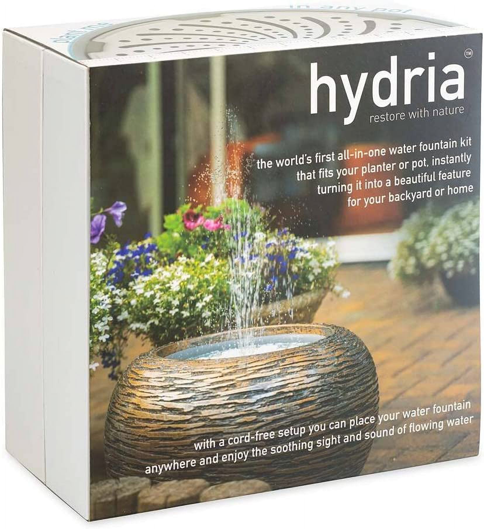Hydria Cordless Rechargeable Smart Fountain Water Feature Kit