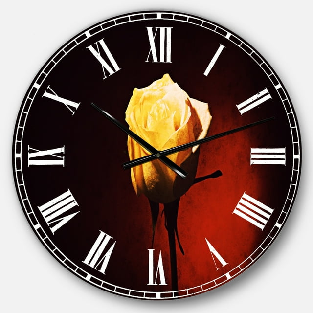 DesignArt Belle Horloge Murale Rose Jaune