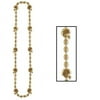 Beistle Football Beads Necklace 36" Gold 50598-GD
