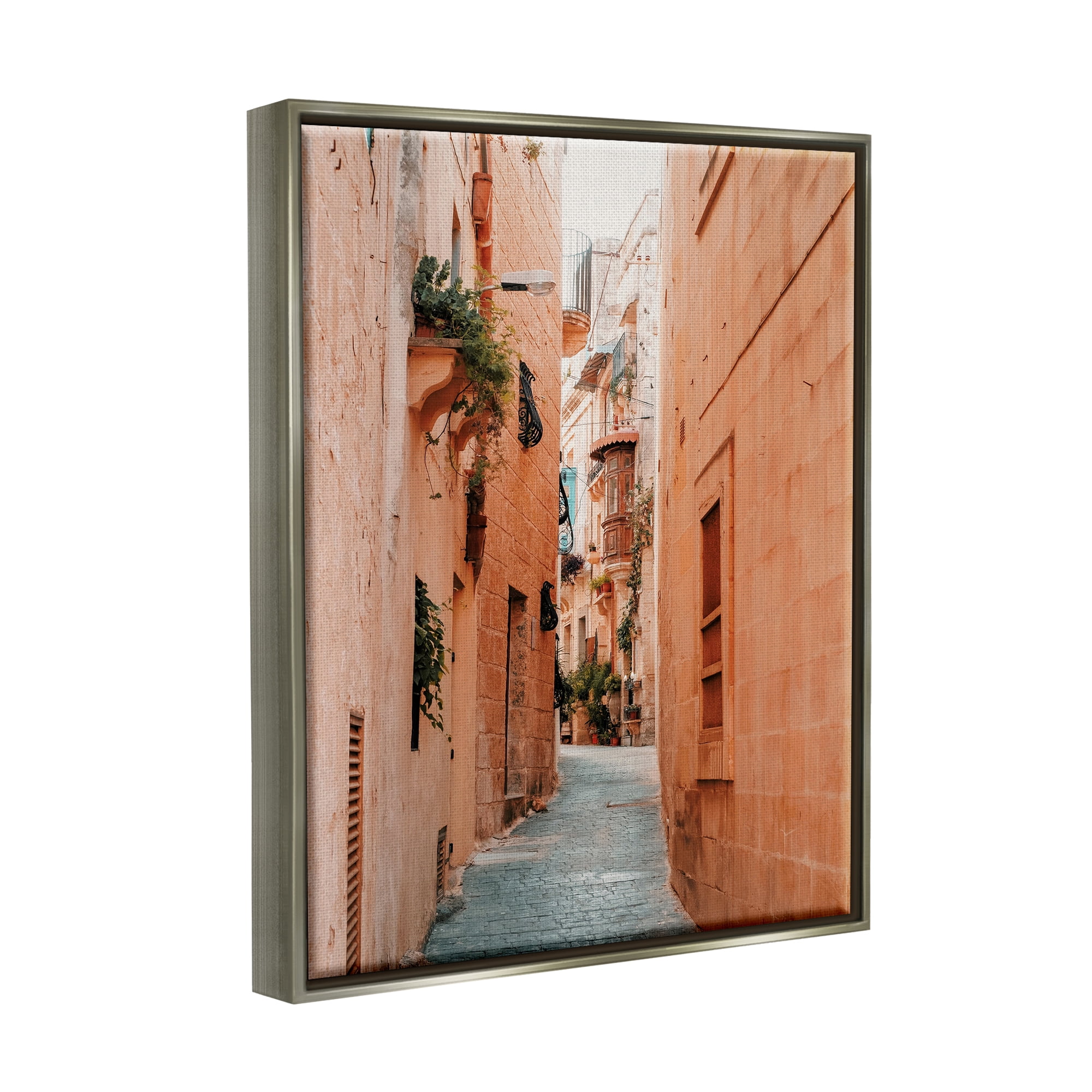 Stupell Urban Alley Path Photography Town & City Photography Gray Floater Framed Art Print Wall Art