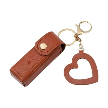 Lipstick Holder Key Chain Portable Lip Gloss Balm Case Women's Bag Keyring A4S8