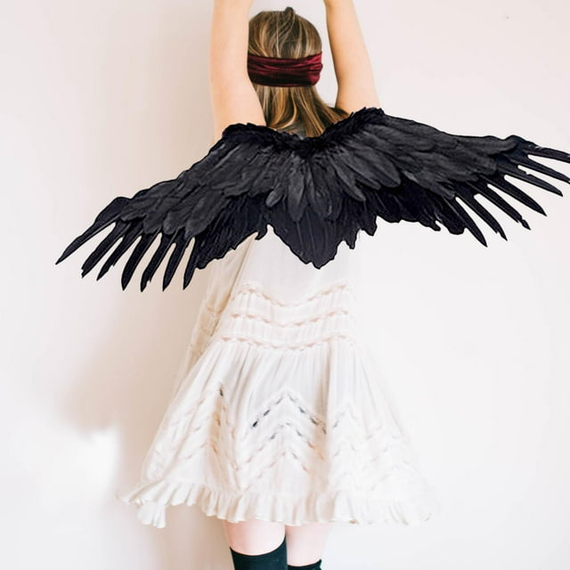 BELOVING Feather Angel Wing Party Decoration Props Show Scene Layout Cosplay Accessories Black