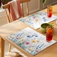 thumbnail image 4 of Wildflower Placemats Set of 2, Floral Leaves Watercolor Pastoral Style Non-Slip Place Mats Washable Table Mats for Kitchen Dining Table Decorations Indoor/Outdoor, 4 of 9