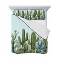 thumbnail image 7 of Green Cactus Twin Size Down Alternative Comforter, Lightweight Comforter Quilt Bedding Set with Pillow Shams Watercolor Summer Botanical Blue All Seasons Bed Comforter Duvet Insert 68"x86", 7 of 7