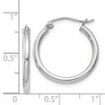 thumbnail image 3 of White Sterling Silver Earring Hoop Women'S 21 mm 20, 3 of 3