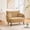 Mustard yellow, variant on Gretop Modern 2-Seater Loveseat Sofa with Side Storage Pockets and Pillows,Deep Seated Small Space Couch,Black