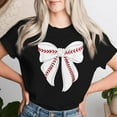 thumbnail image 2 of Cute Baseball Coquette Bow For Girls Baseball Mom Mama Women’s T-Shirt, Fun Sports Mom Graphic Tee, Softball and Baseball Fan Shirt, Casual Unisex Apparel for Proud Moms, 2 of 3